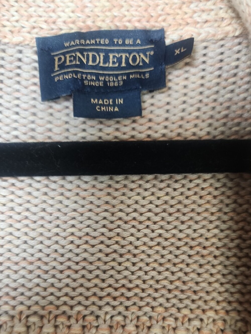 Pendleton Monterrey Belted Cream and Brown Southwestern Open-Front Cardigan XL. - Picture 3 of 10